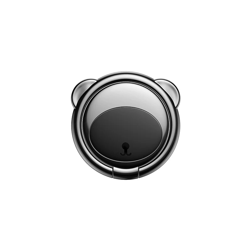 Baseus металлический держатель кольца для iPhone Xs Max X samsung 360 градусов держатель кольца для телефона Магнитный автомобильный держатель телефона - Цвет: Black