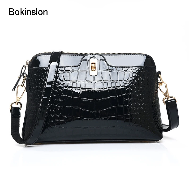 

Bokinslon Shoulder Bags Women PU Leather Popular Woman Crossbody Bags Solid Color Elegant Female Fashion Bags