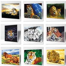 Картина маслом с изображением тигра настенные картины для гостиной холст животные цифровая живопись и принты без рамки украшение дома