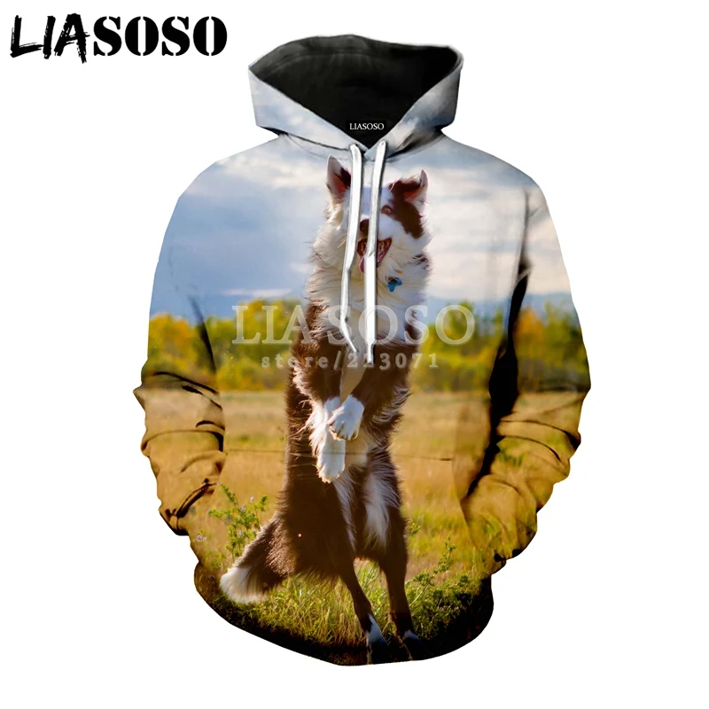 LIASOSO/зимняя новая модная толстовка с 3D принтом для мужчин и женщин, толстовка с капюшоном с изображением животных и собак, унисекс, топ с длинными рукавами, милый Повседневный пуловер, A093-07