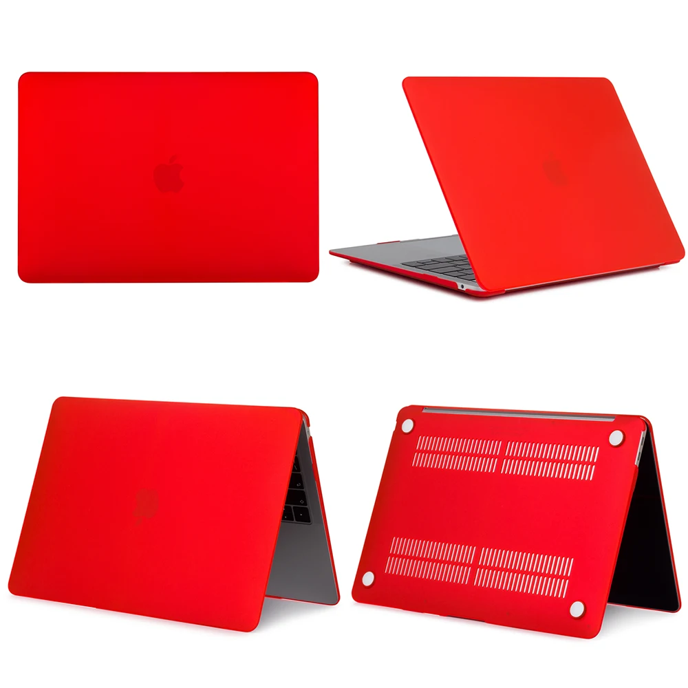 Чехол для ноутбука Apple MacBook new Air 13 A1932 Pro retina 11 12 15 для mac book New Pro 13 15 с новой сенсорной панелью+ чехол для клавиатуры - Цвет: Matte Red