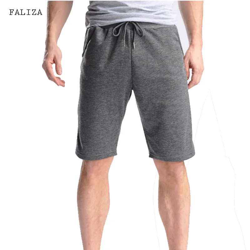 FALIZA Summer New Fashion Mens Cropped Sweatpants Cotton Jogger Men
