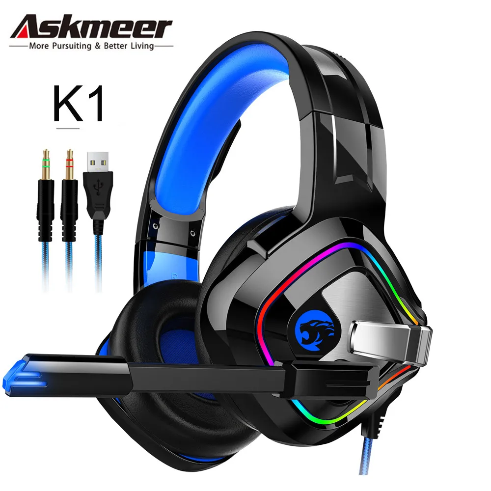 ASKMEER K1 casque PS4 Gaming Headphones 