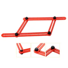 Multifunctional Ruler Plastic Width Measuring Instrument Multi Angle Template Tool Four sided Mechanism Slide Ruler P0