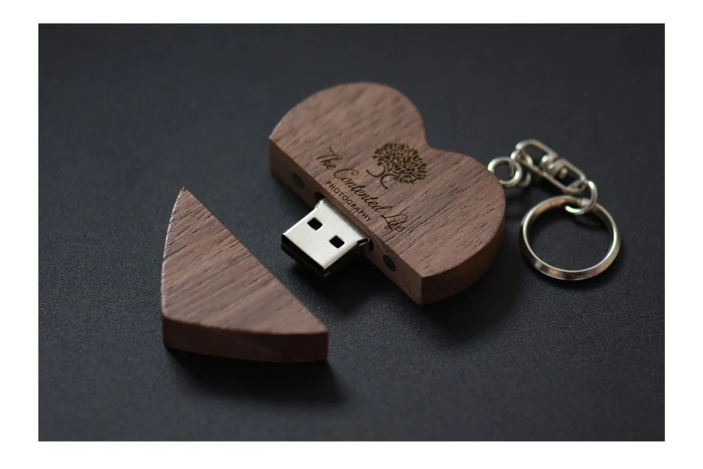JASTER USB 3.0 wooden Heart-shaped usb+box pendrive 4GB 8GB 16GB 32GB 64GB 128GB usb flash drive External storage memory stick