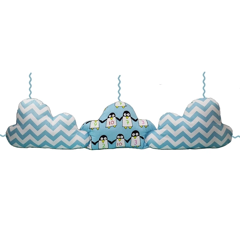 3 Pieces Linked Clouds Shape Baby Bed Bumpers Newborns Crib Protector Baby Bedding Set In Cot Kids Room Decor Pillows for Crib