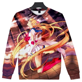

Sailor Moon Sweatshirt 3D Printing Harajuku Cartoon Long Sleeve Kawaii Japan Aesthetics Anime Women's Hoodies / Sweatshirts
