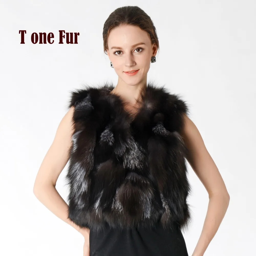 New Arrival 100 Real Fox Fur Vest For Women True Female Nature Fox Fur