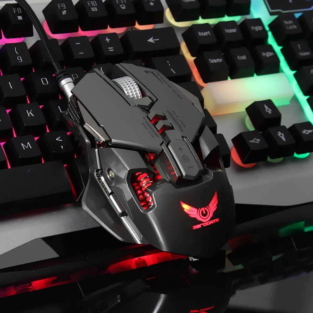  USB Wired Gaming Mouse Mechanical Macro Definition Game Mice 3200 DPI 7 Programmable Buttons for Le