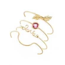 Модный популярный браслет-это индивидуальный женский браслет с листом любви и буквами, Лидер продаж, ювелирные изделия