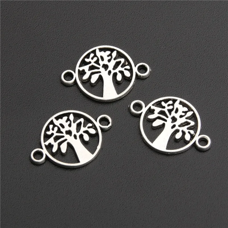 20pcs Tibetan Silver Color Peace Tree Connector Charms Diy Bracelet Necklace Pendant Jewelry Finding A2748 | Украшения и