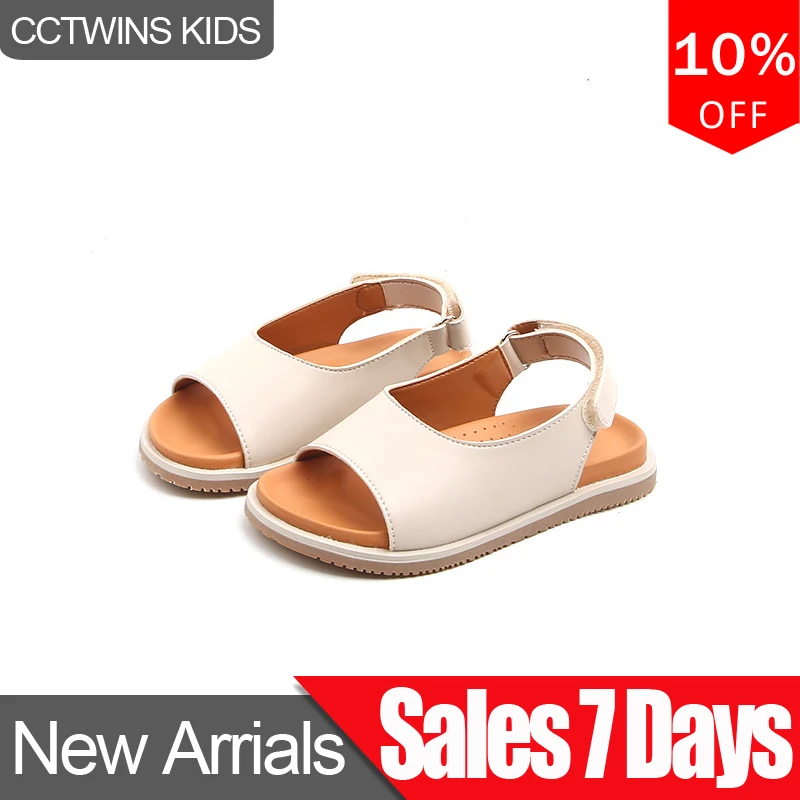 

CCTWINS Kids Shoes 2019 Summer Boys Fashion Beach Sandals Girls White Children Barefoot Flats Baby Brand Soft Black Shoes BS366