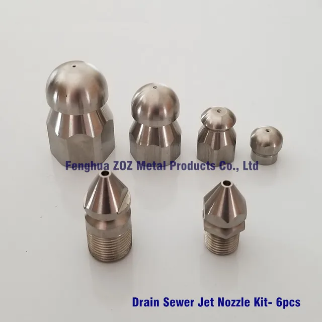 Laser Fixed Drain Sewer Jetter Nozzle Set ,Pressure Washer Drain