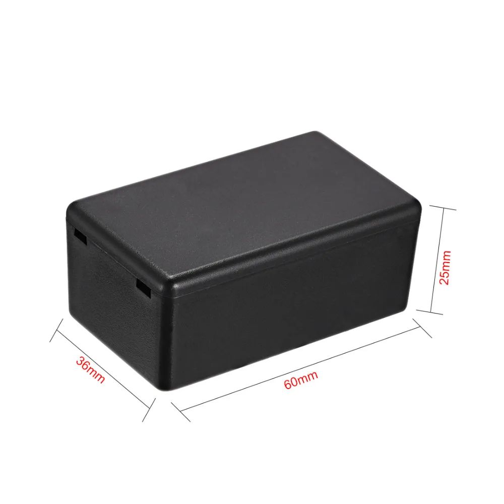 Uxcell 5 шт./лот черный Электронный ABS пластик DIY распределительный проект коробка корпус чехол 60x36x25 мм/69x42x17,5 мм