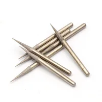 מיל עבור Shank Brazed היהלומים גריסה ראש מחודד Burrs צורה Carving פילינג Bits 3mm 5pcs עבור ג