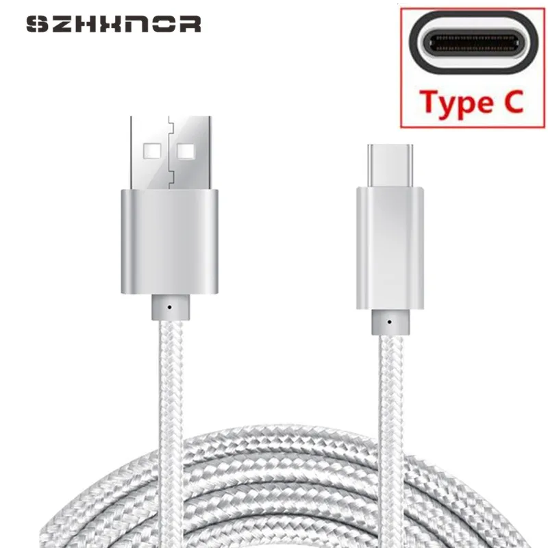

USB Type C Fast Charging usb nylon braid cord for Xiaomi mi a1 5/5s Huawei p10 p20 mate 10 lite pro axon 7 nubia z11/mini s lg