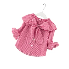 Коллекция года, весенние блузки для девочек модная универсальная повседневная одежда для девочек с бантом roupa menina, однотонная одежда ropa de ninas