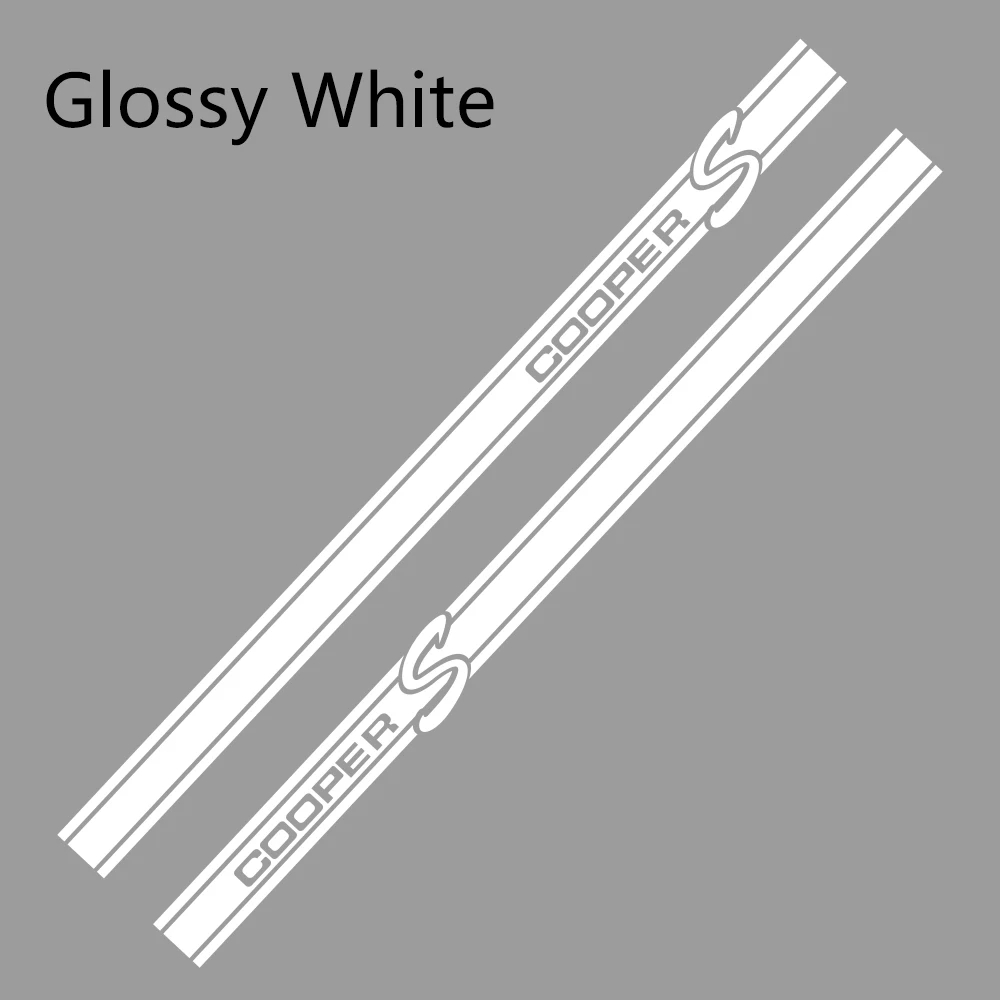 2pcs Car Styling Door Side Skirt Stripes Decal Stickers For MINI Cooper S R50 R53 R55 R56 F56 F57 F60 Countryman Car Accessories - Название цвета: White