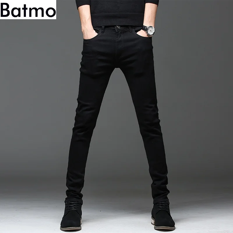 Batmo 2021 new arrival high quality casual slim elastic black jeans men ,men's pencil pants ,skinny jeans men 2108 slim fit jeans