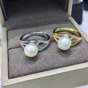 

European Design 925 Sterling Silver Adjustable Ring Findings Mountings Settings Parts Fittings for Pearls Jade Coral Stones Bead