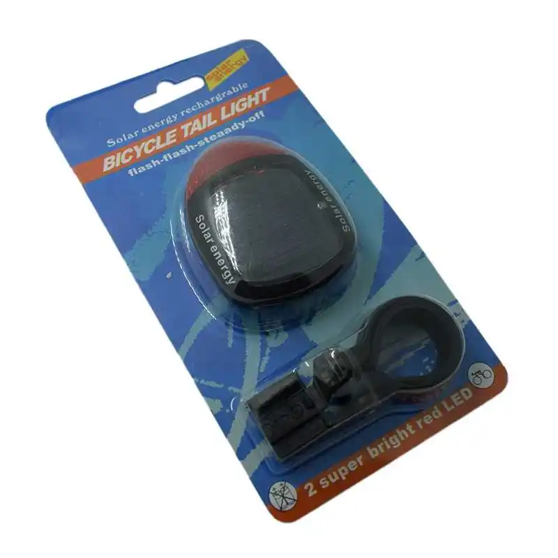 Perfect New Solar Power LED Rear Flashing Tail Light Bicycle Night Cycling Safety Warning Lamp Adjustable Clamp Bike Accessories 5