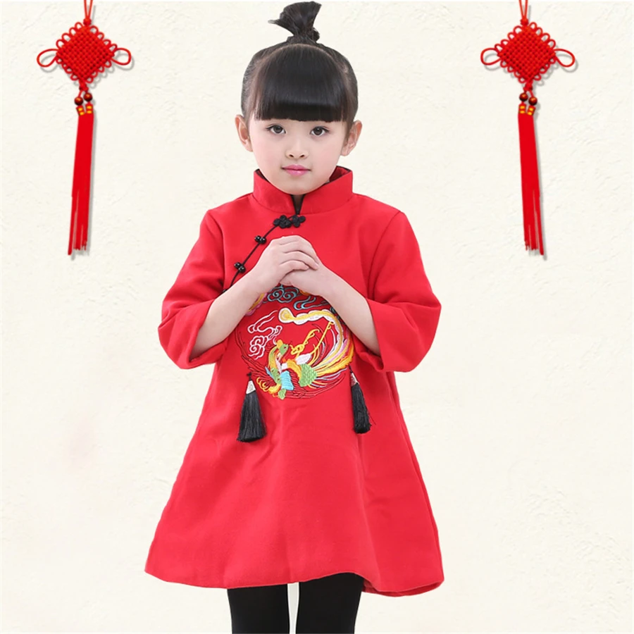 Girl Dresses Kids Clothes Chinese Traditional Dress For Girls Autumn