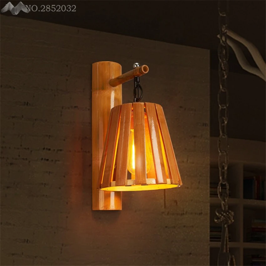 

Nordic Creative Personality Bamboo Wall lamp minimalist wall light for Restaurant Cafe living room bedroom bedside lighting deco