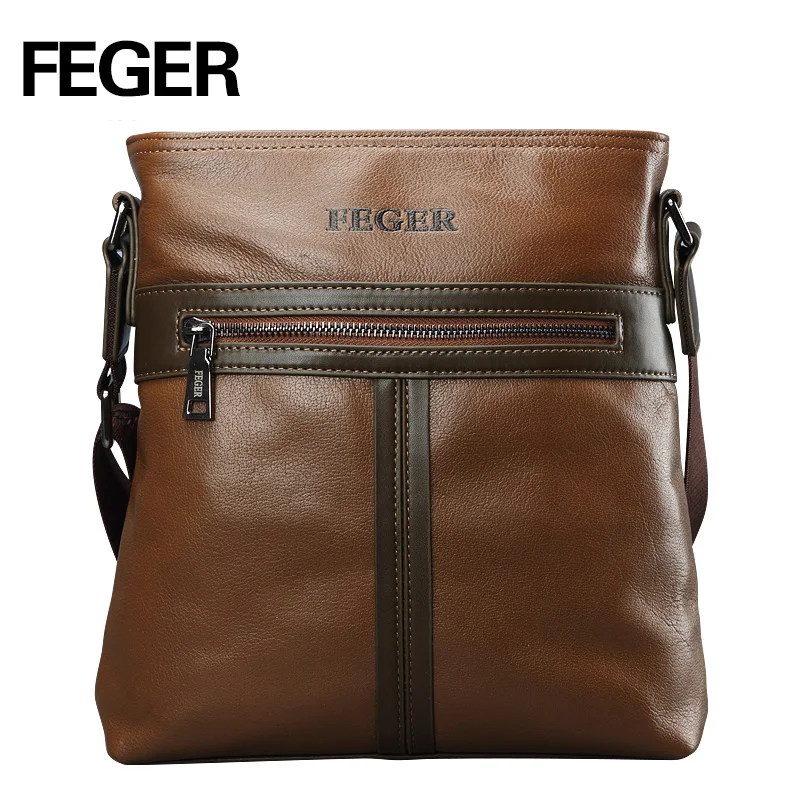 FEGER leather men shoulder bag messenger bag over the shoulder korean