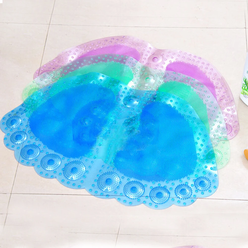 Feet Shape PVC Non Slip Bath Mats Bath Mats With Massage Function