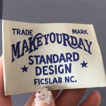 Custom 2019 New Fashion 5*7cm End Fold Woven Labels Laundry Labels for Clothing 70 5 22mm 7cm