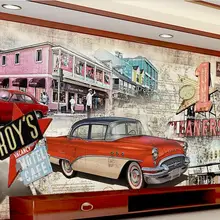 3d papel tapiz para habitación personalizado foto no tejido mural imagen pegatina de pared vintage coche calle pintura para paredes 3d