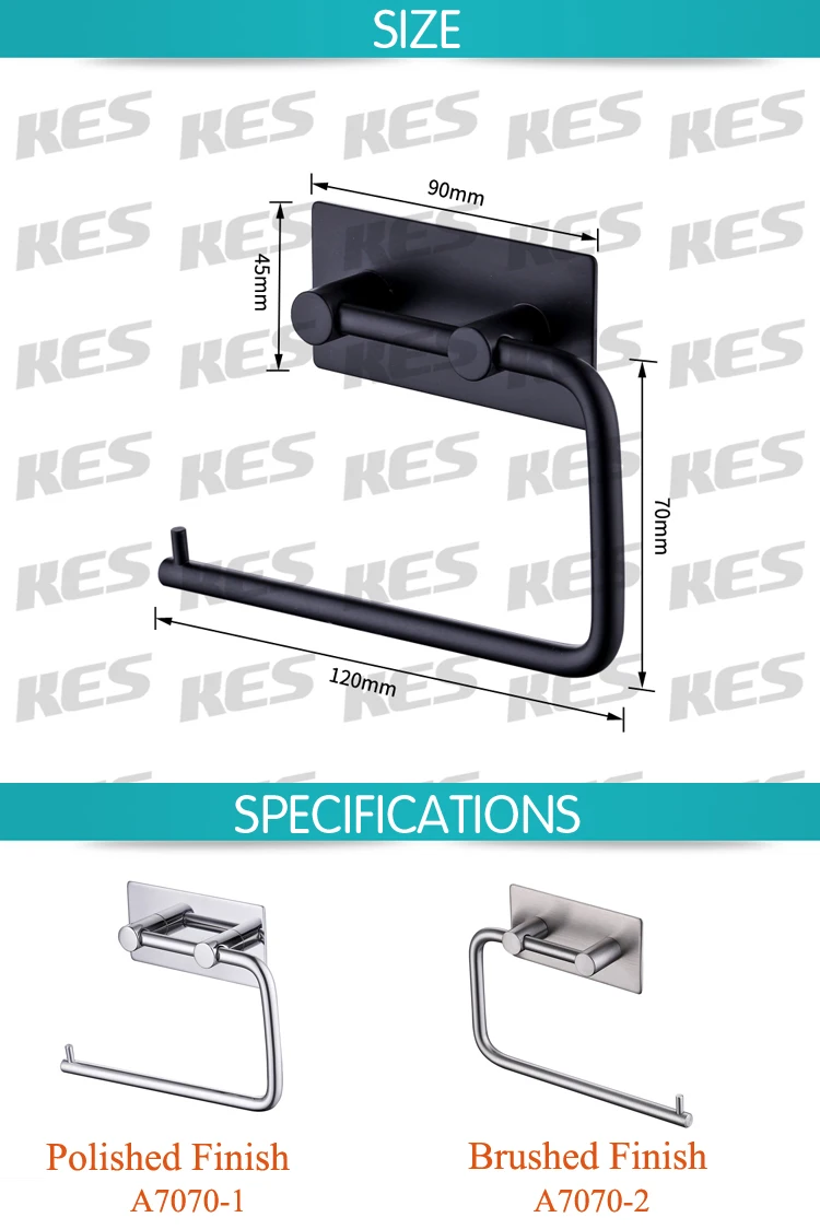 KES самоклеющиеся держатель для туалетной бумаги из нержавеющей стали рулон рулонной бумаги, держатель для полотенец, A7070-1/-2/-BK