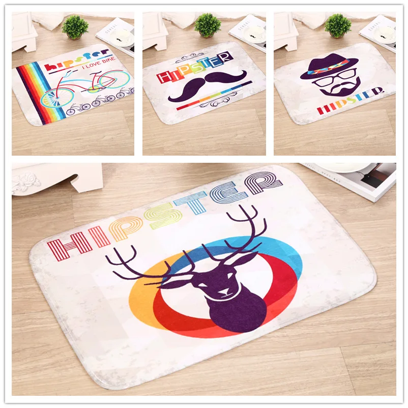 

Waterproof Door Mats for Entrance Door Cute Funny Cartoon Color Painting Mats for Children Bedroom Anti Slip Foot Pads 40*60cm