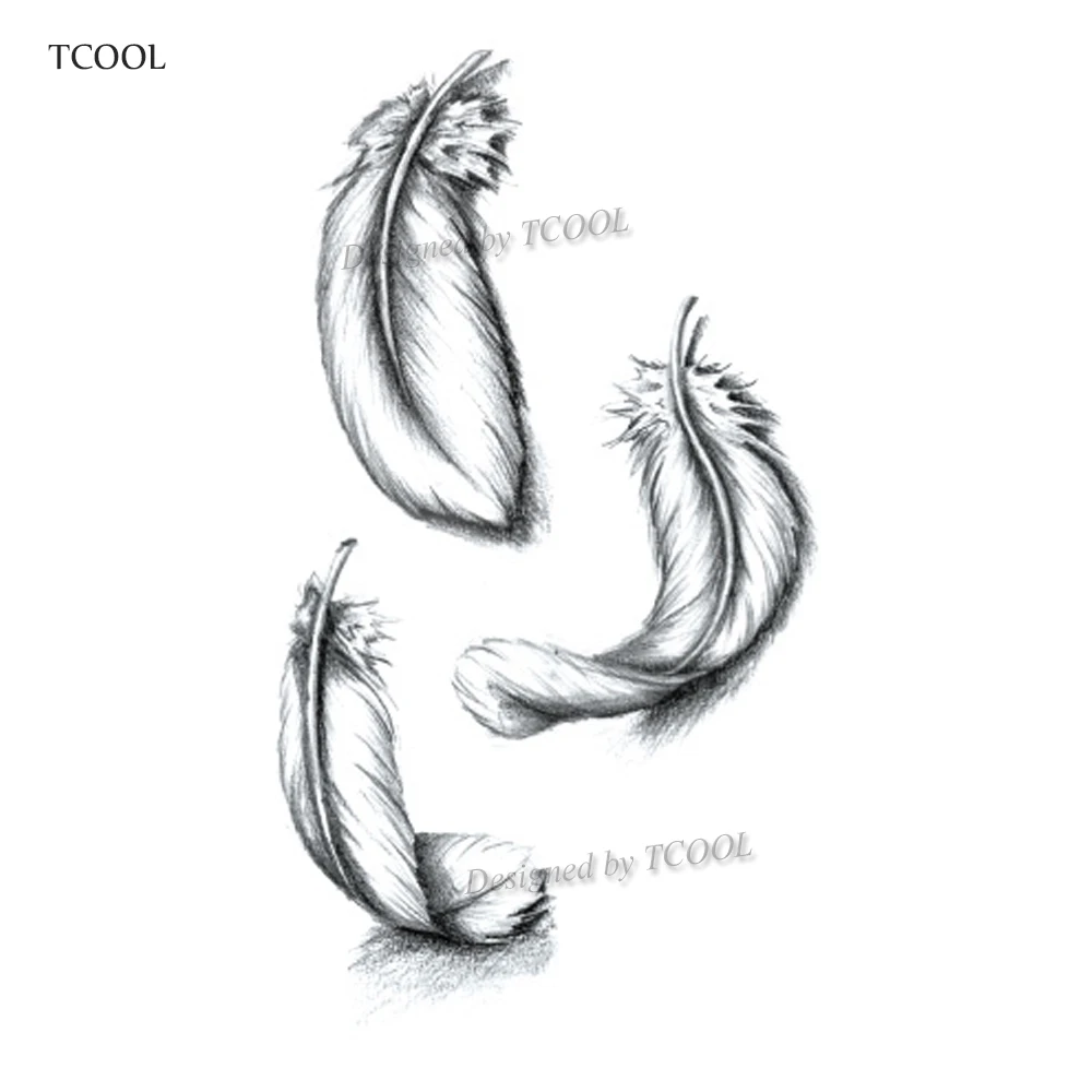 

HXMAN Feather Waterproof Temporary Tattoos Sticker Women Men Face Fake Body Art 10.5X6cm Kids Adult Hand Tattoo Paper B-071