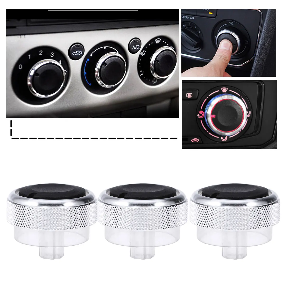 3 шт. кондиционер воздуха кнопки управления Переключатели современный Премиум Прочный AC крышка для ручек кнопка-переключатель для Ford Focus 3 A20