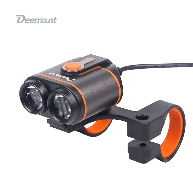En Ligne Deemount Vélo Phare 8.4V Lampe Frontale De Vélo Double Puces 400Lumens Facultatif #18650 Boîtier d alimentation 8.4V 5.0V Sortie Vélo Éclairage