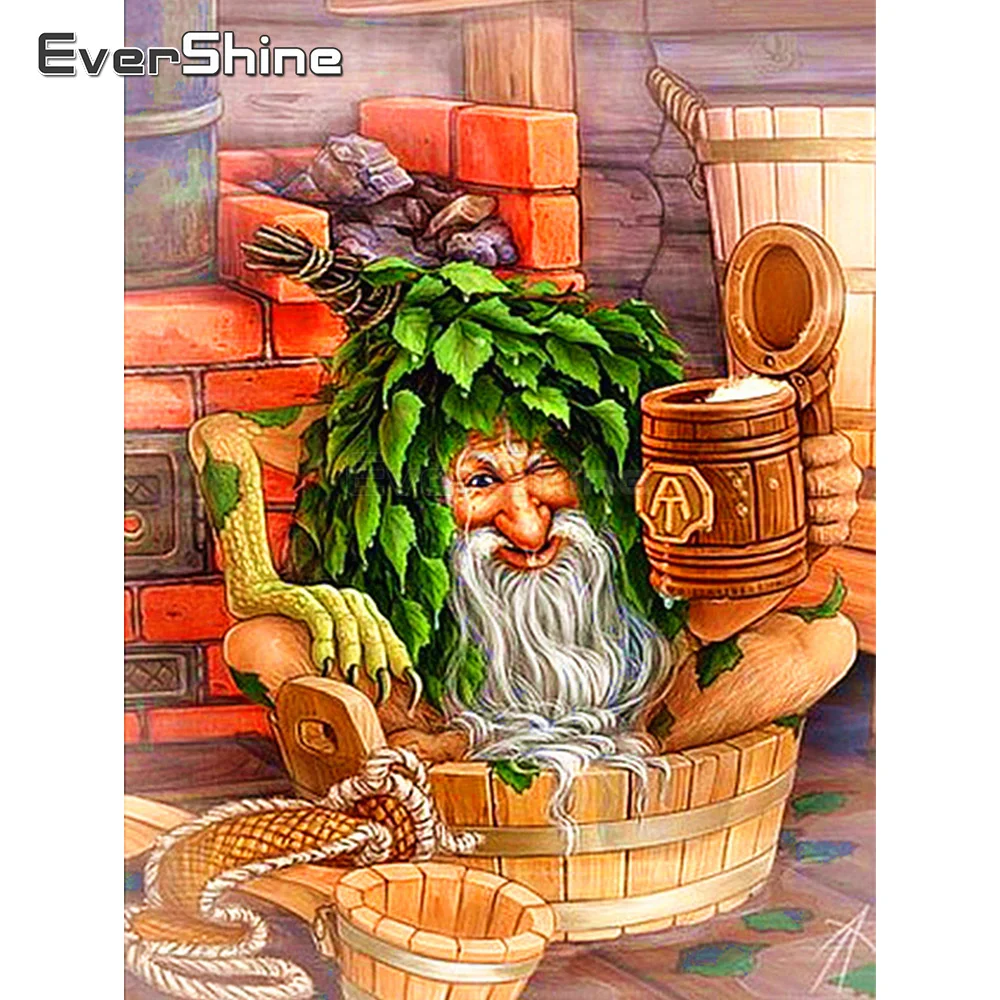 EverShine DIY Diamond Mosaic Full Display Cartoon Painting Cross Stitch Old Man Picture Rhinestones Embroidery | Дом и сад