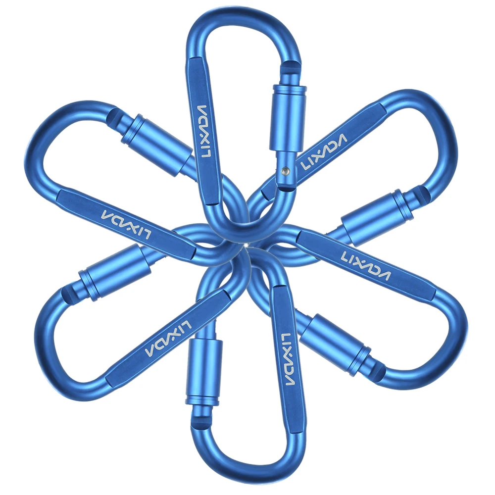 Lixada 5 шт./лот алюминиевый карабин d-кольцо открытый альпинистский карабин для ключей инструменты для альпинизма крюк аксессуары для альпинизма - Цвет: 5pcs Blue