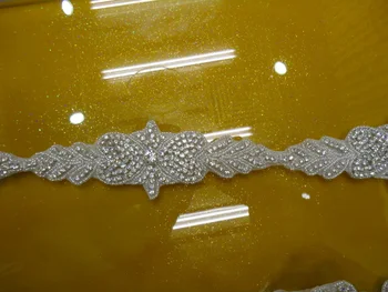 

Free shipping iron on rhinestone sash bridal crystal accessories handmake crystal sash belt trims chain