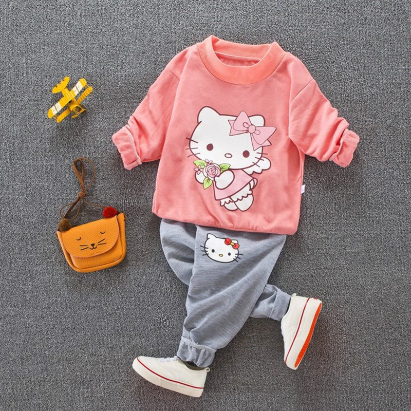 Toddler Girls cartoon Hello Kitty Clothing sets Long Sleeve Top Pants Kids clothing Set girl sport suit girls Clothes girl sets Toddler Girls cartoon Hello Kitty Clothing sets Long Sleeve Top Pants Kids clothing Set girl sport suit girls Clothes girl sets