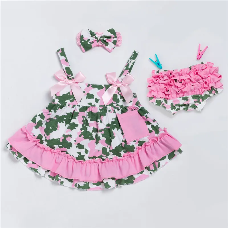 NPK 55 см Кукла Одежда с лентой для волос для 22 дюймовых девочек Reborn куклы аксессуары разноцветная юбка одежда очки-детский подарок на Рождество - Цвет: Doll clothes D