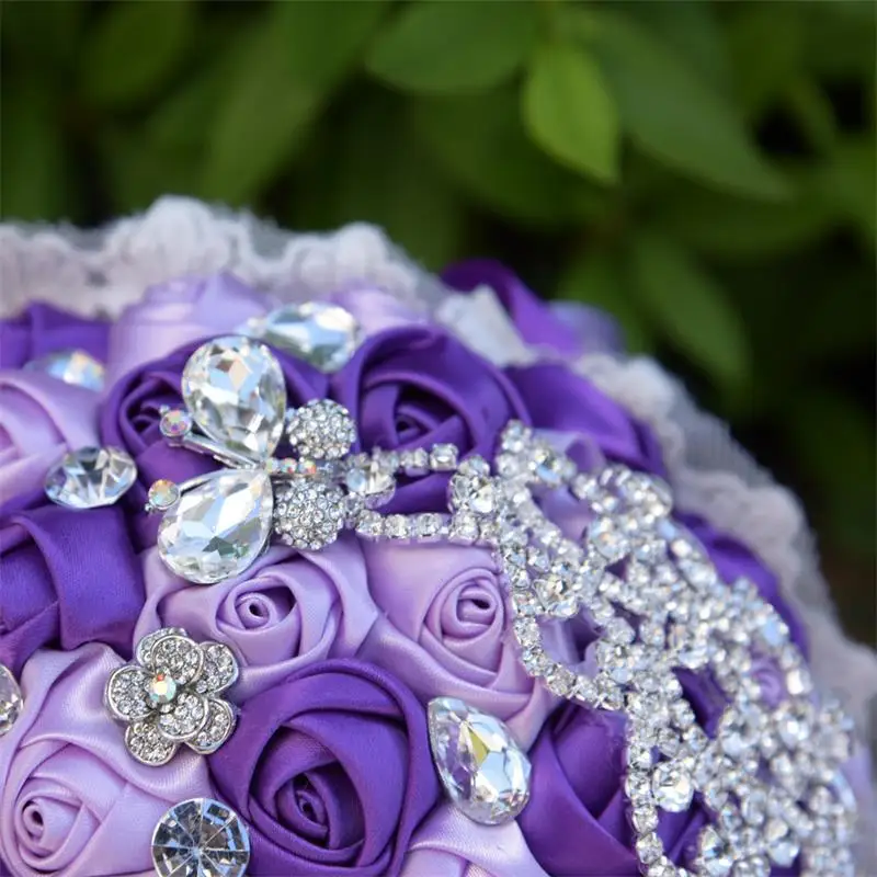 Hot purple and light purple Wedding Bouquets Hand made Flower