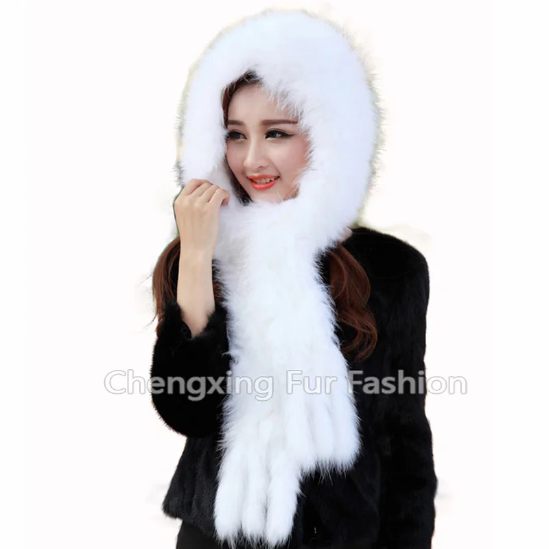 

CX-C-40A Hand Knit Real Fox Fur Women Winter Hat