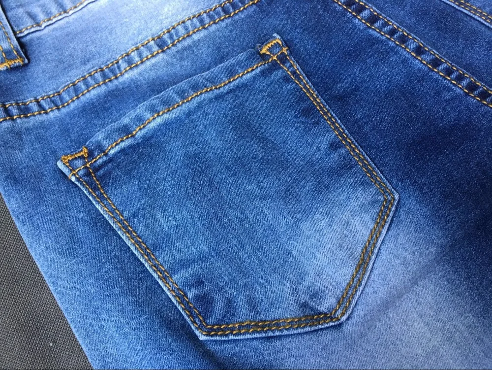 Jeans High Waist Ripped Hole Women Boyfriend Jeans Navy Blue Cotton Skinny Denim Push Up Bleached Fashion Female Jeans Femme (2)