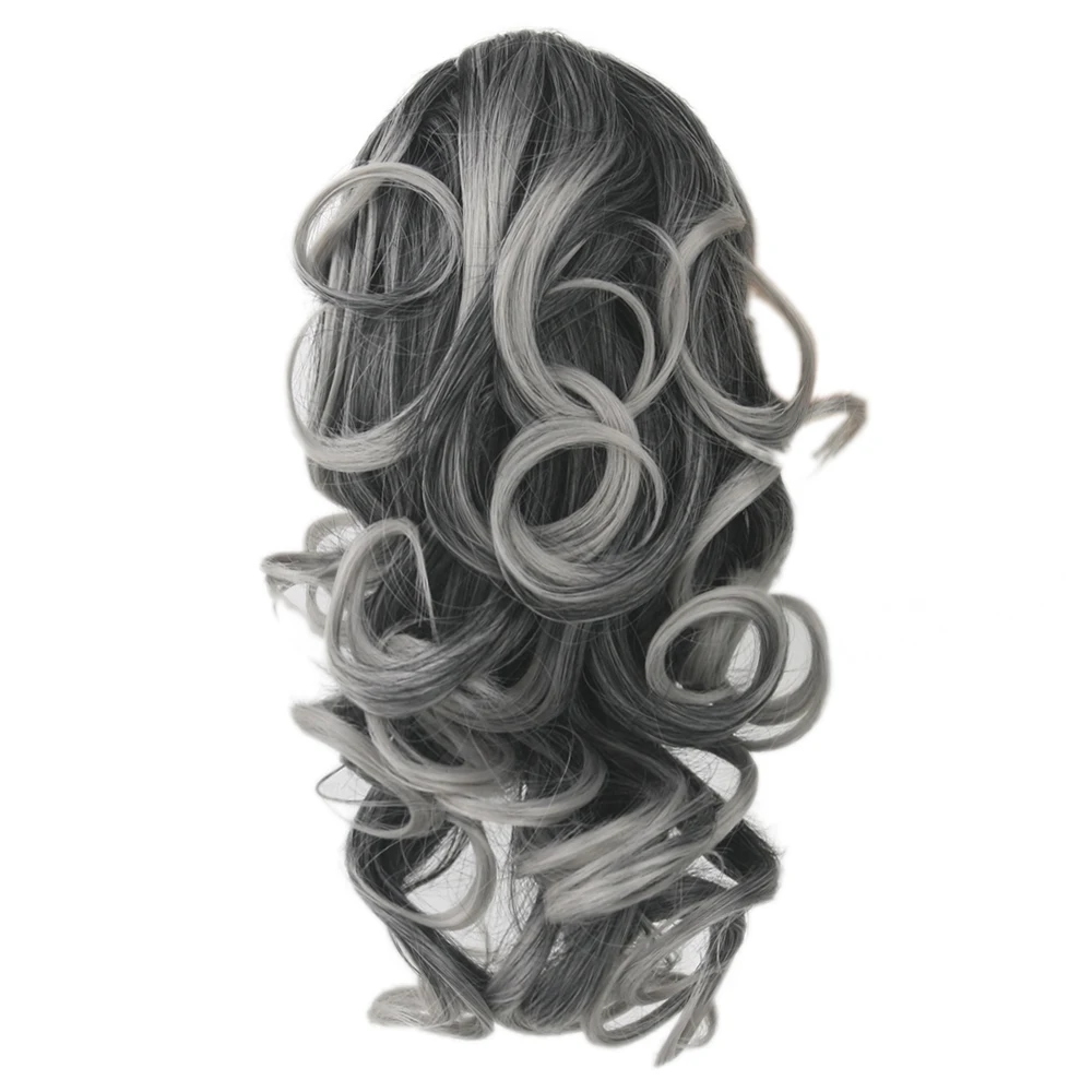 Claw Ponytail Curly Synthetic Hair Blonde Ombre Clip In Hair Extensions Little Pony Tail on Clips Chignon Fairy Tail Fake Hair Extensions