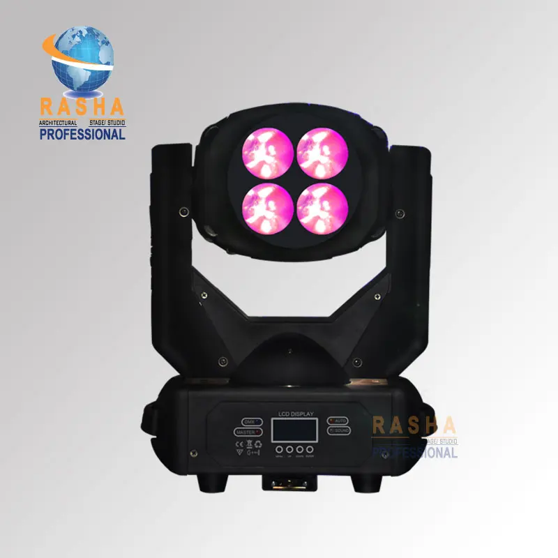 

FX4 Rasha New Best Sell 4pcs*25W (100W)LED Super Beam+Wash Moving Head Light,LED Gobo Moving Head Beam Effect For Club,Bar,Event