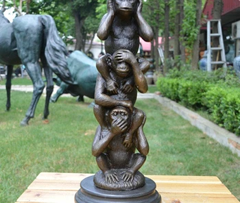 

Art Deco Sculpture Three Monkeys Bronze Statue