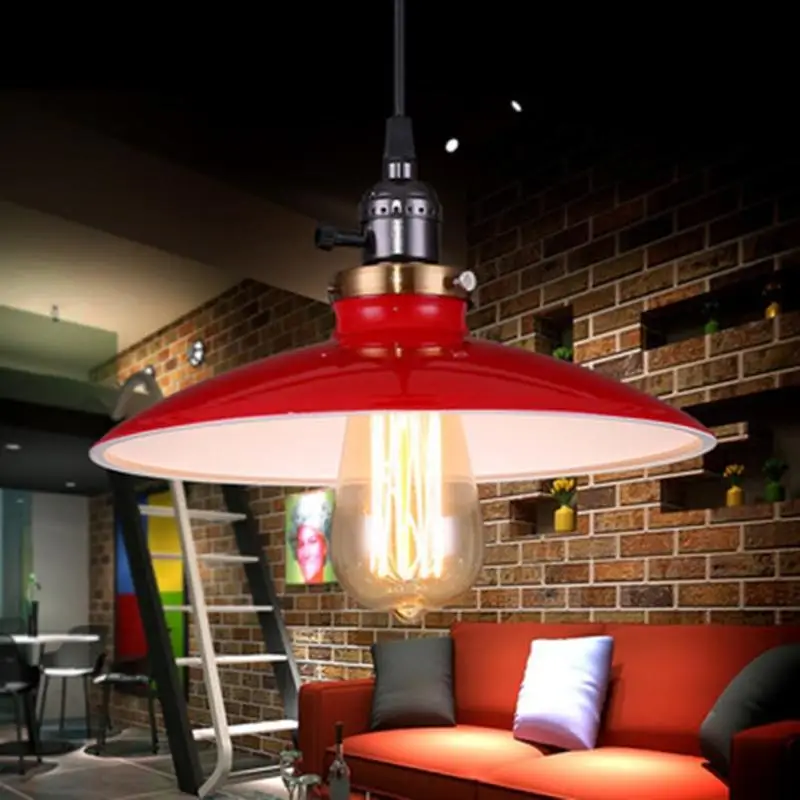 

Metal Iron Pendant Lamp lamparas vintage retro industrial Aluminum Restaurant Bar Coffee Dining Room LED Hanging Light Z2