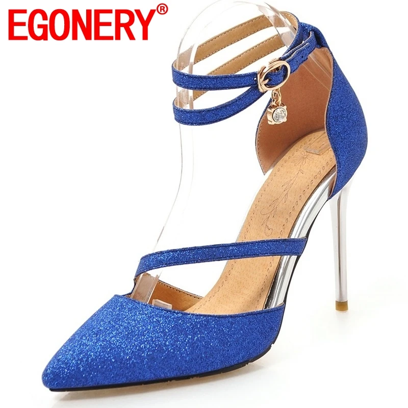 Egonery/Женская обувь; коллекция 2019 года; сезон весна; новые модные пикантные вечерние женские туфли-лодочки из расшитой блестками ткани;