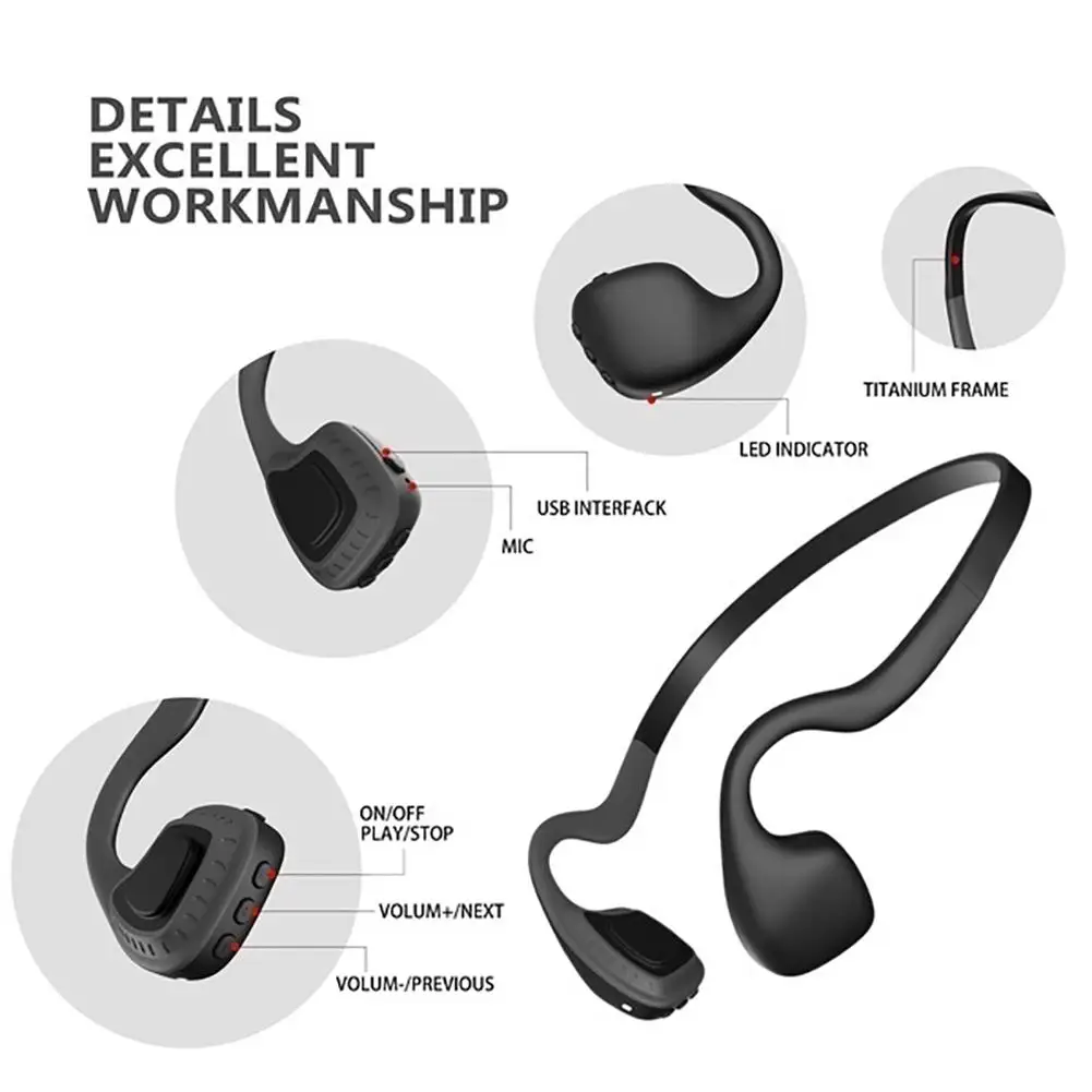 KTZ Bluetooth 5 0 наушники костной проводимости беспроводная гарнитура спортивные для